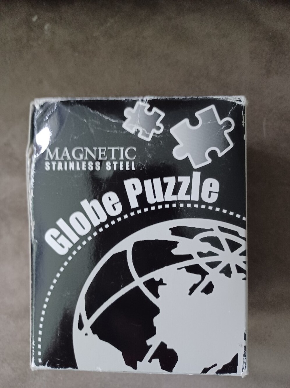 Magnetic Stainless Steel Globe Puzzle - Black